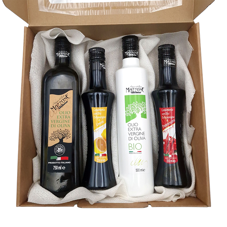 Olio Extra Vergine d'Oliva - Confezione Regalo 4 Pezzi