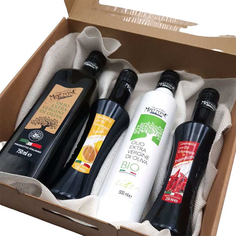 Olio Extra Vergine d'Oliva - Confezione Regalo 4 Pezzi