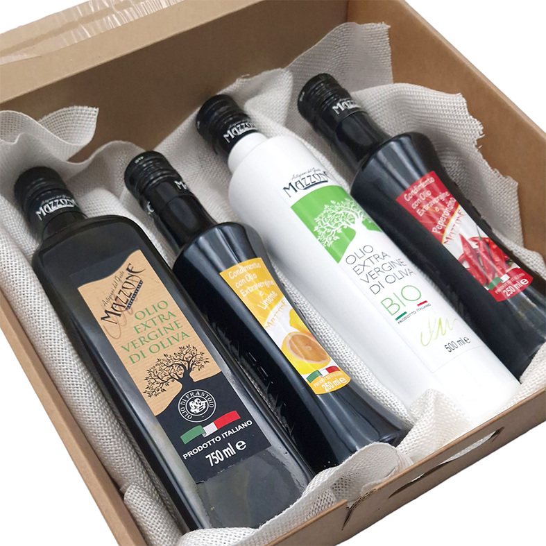 Olio Extra Vergine d'Oliva - Confezione Regalo 4 Pezzi